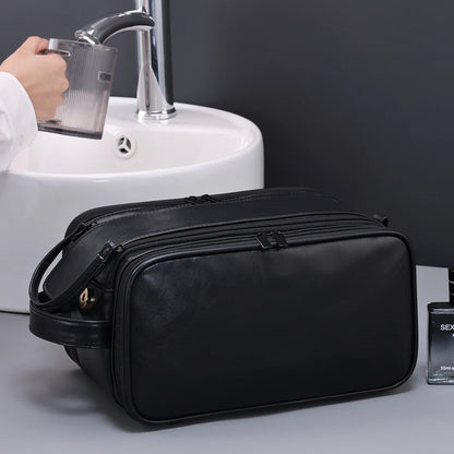 Travel PU Leather Toiletry Organizer Bag