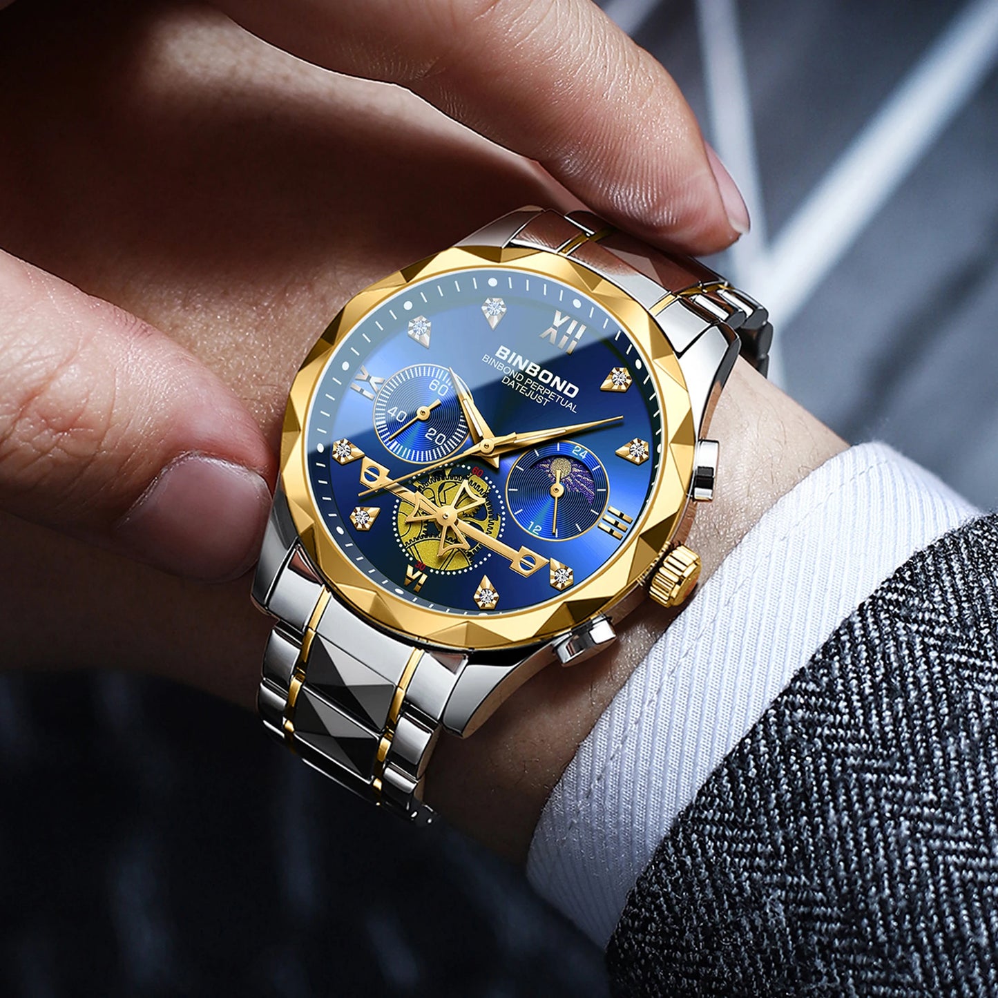 Men's Quartz Chronograph Stainless Steel Watch