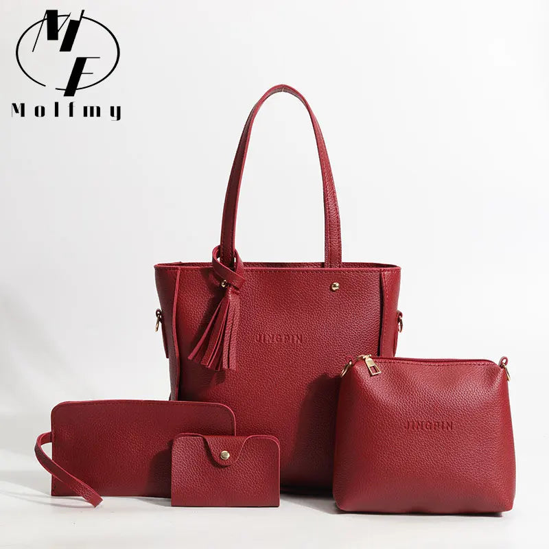 PU Leather Handbag Set