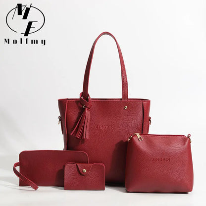 PU Leather Handbag Set