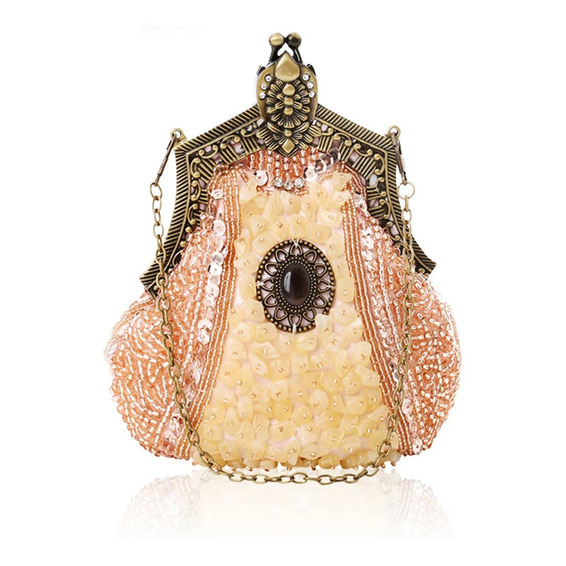 Vintage Beaded Evening Clutch Bag