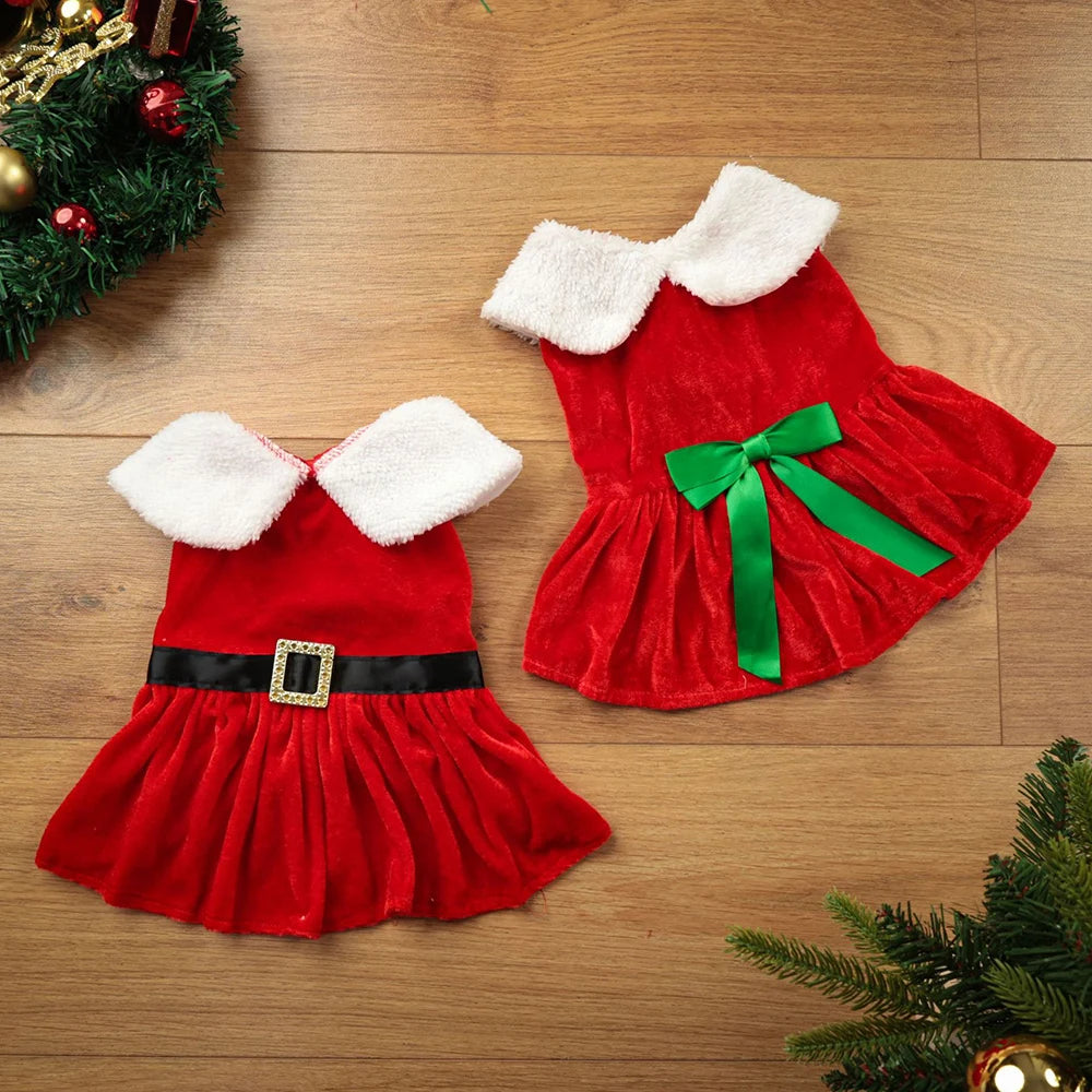 Christmas Dog Dress for Small Dogs & Cats