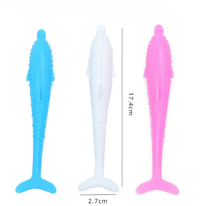 Interactive Fish-Shaped Silicone Cat Toy for Dental Care