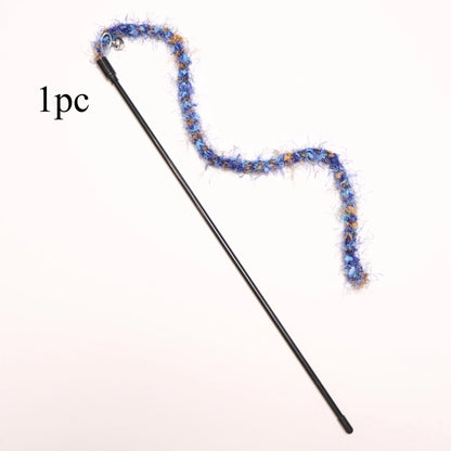 Colorful Plush Rope Cat Teaser Wand Set
