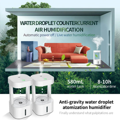 580ml Anti-Gravity Water Drop Humidifier