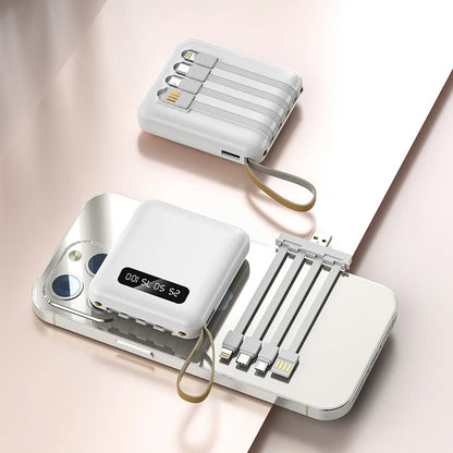 20000mAh Portable Power Bank with Built-in Cables