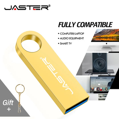Waterproof Metal USB 2.0 Flash Drive with Keychain
