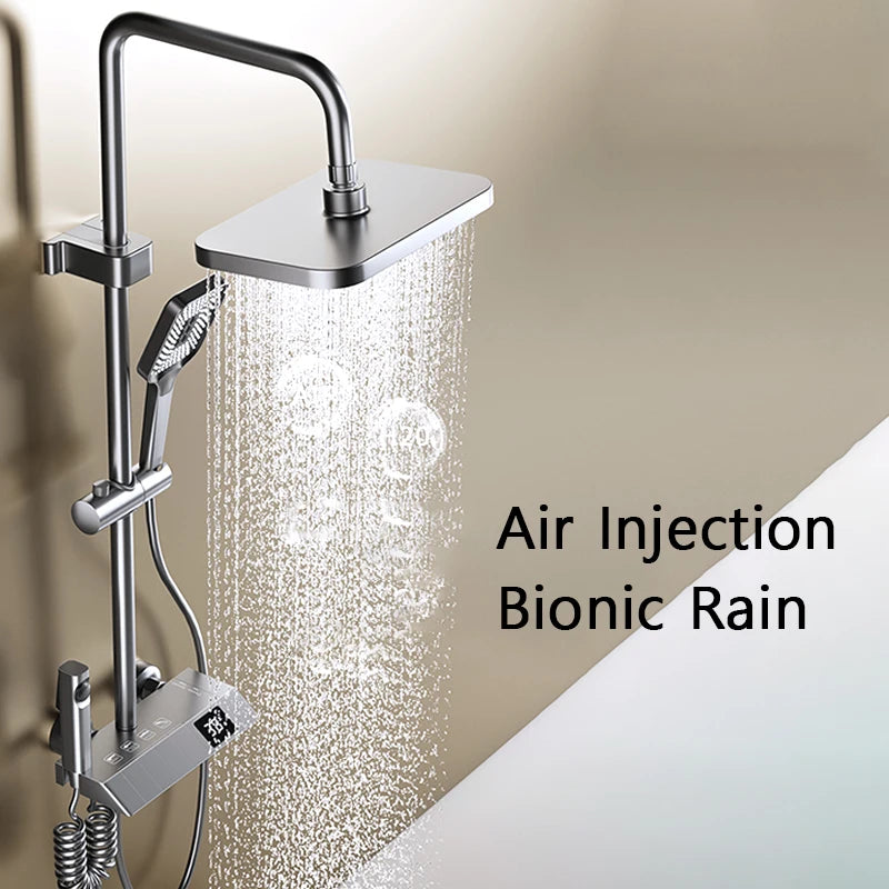 Digital LED Rainfall Shower System with Hand Shower
