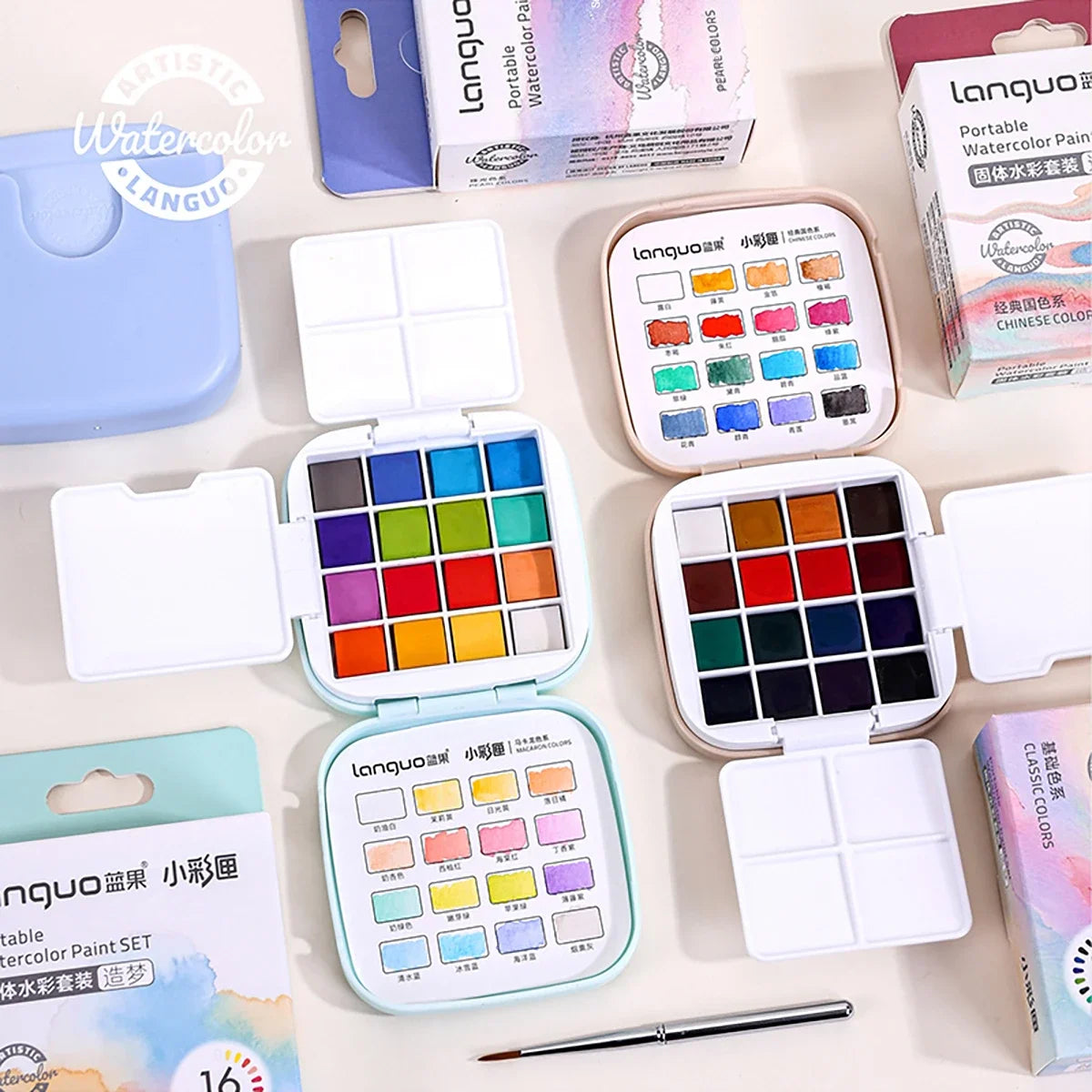 Portable Solid Watercolor Paint Set