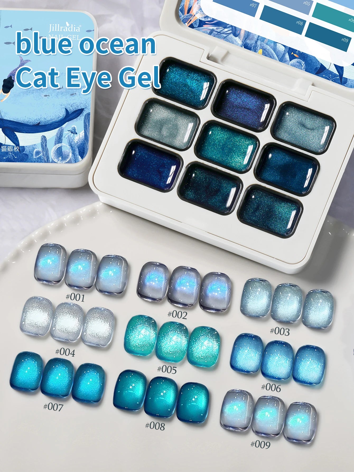 9 Color Semi-Solid Gel Nail Polish Set