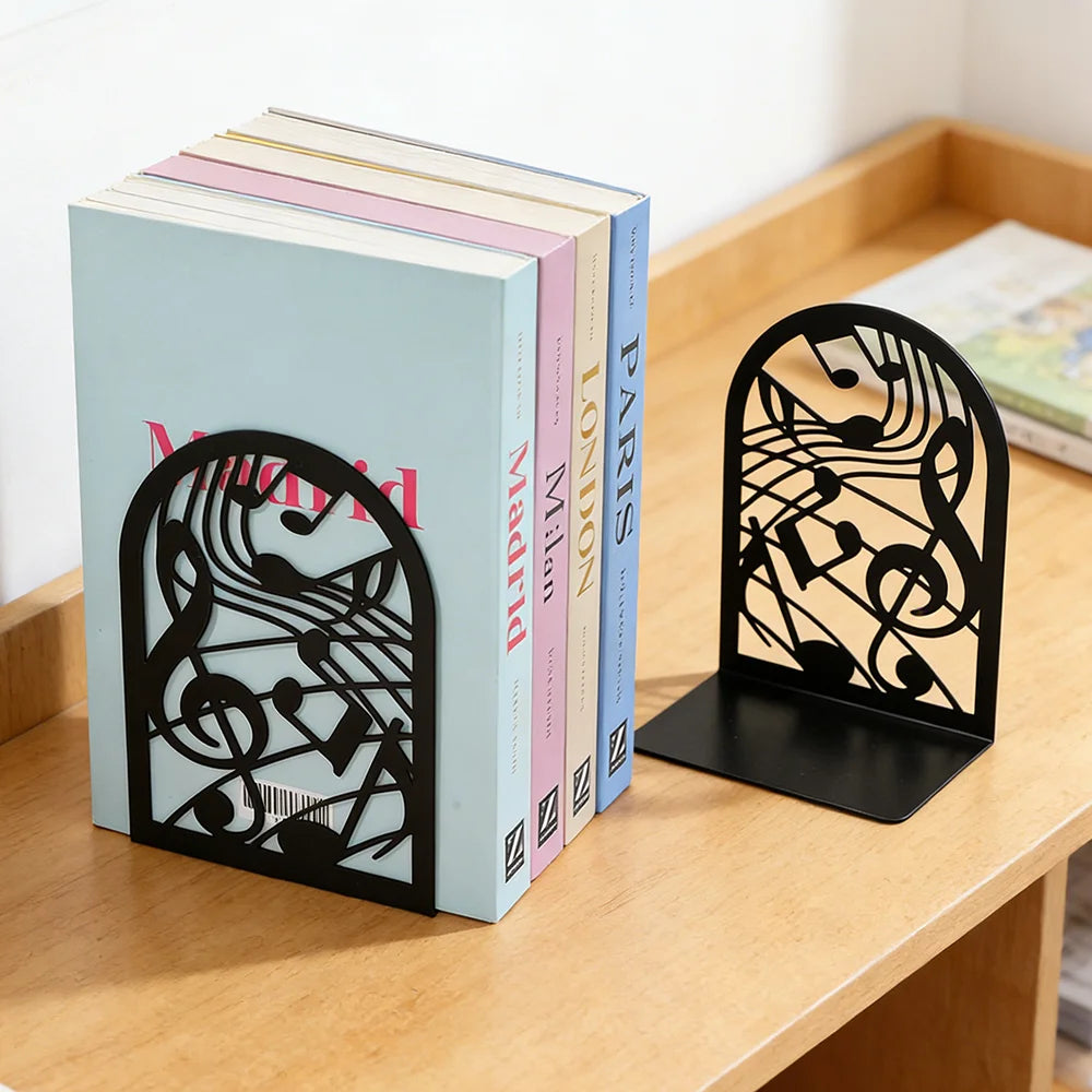 Metal Book Ends – Heavy Duty Non-Skid Book Supports for Shelves