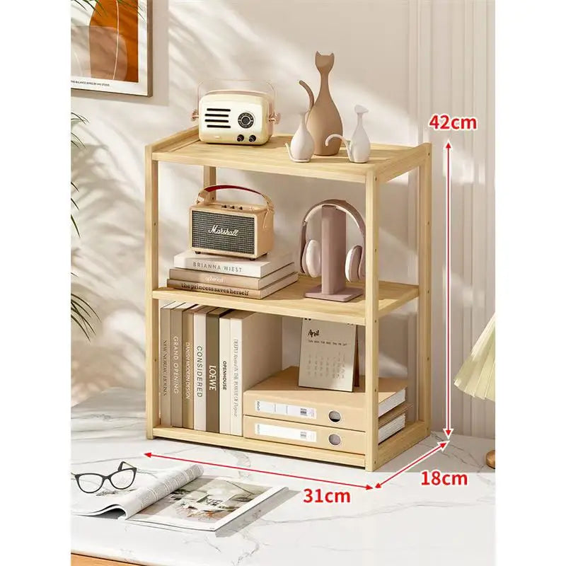 Wooden Desktop Organizer Shelf