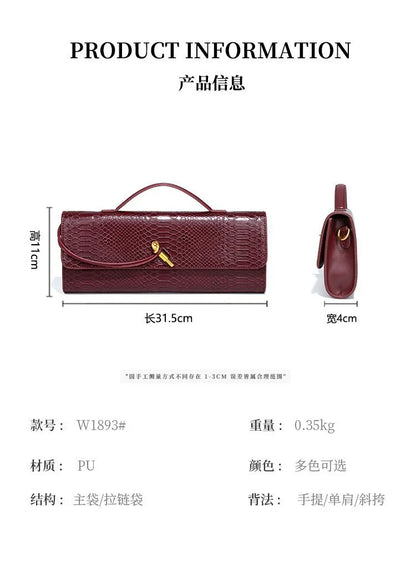 Luxury Snakeskin Top Handle Shoulder Bag