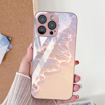 iPhone Case Wave Tempered Glass Red