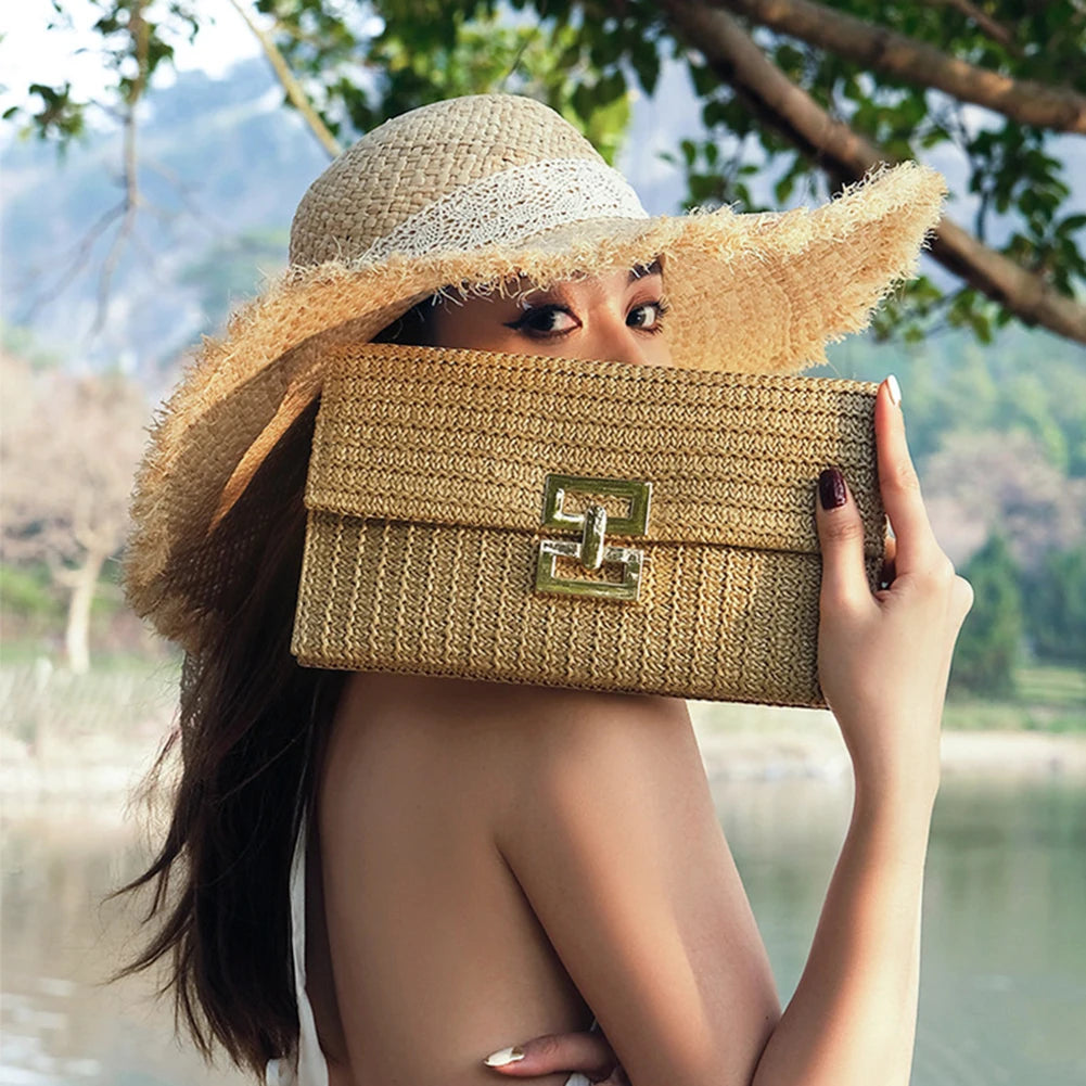 Straw Woven Clutch Bag