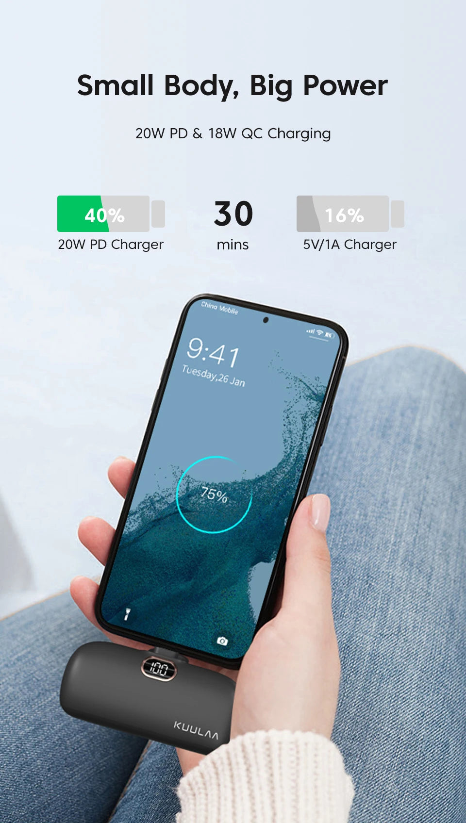 20W Fast Charging Portable Power Bank