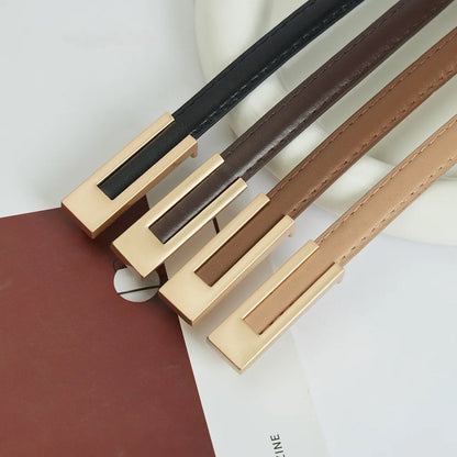 Women’s Thin PU Leather Waist Belt