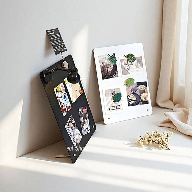 Black Magnetic Bulletin Board with Stand