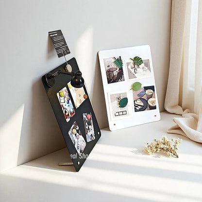 Black Magnetic Bulletin Board with Stand