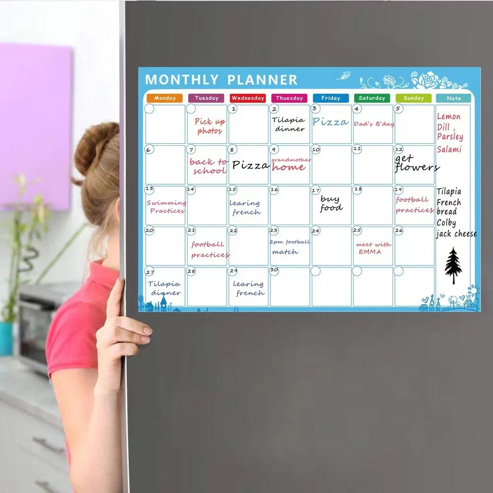 Magnetic Refrigerator Monthly Dry Erase Calendar Planner