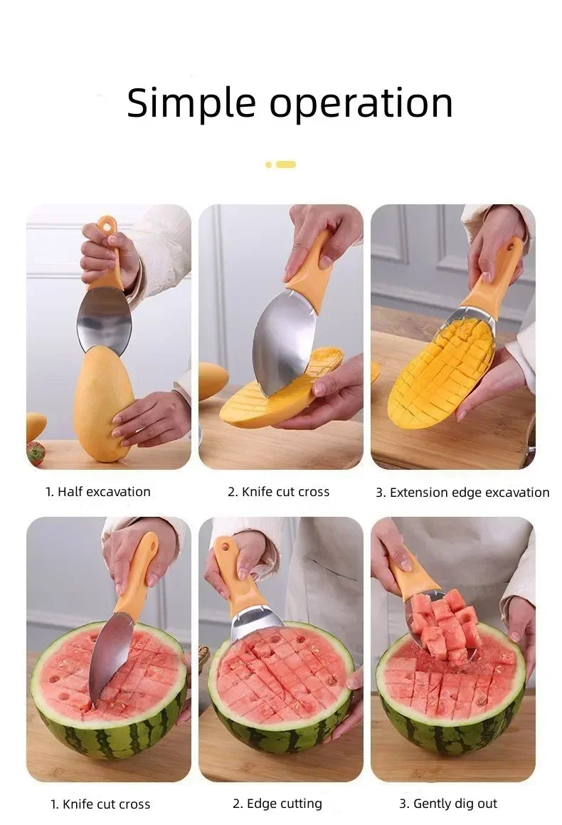 Multifunctional Mango Slicer & Dicer Tool