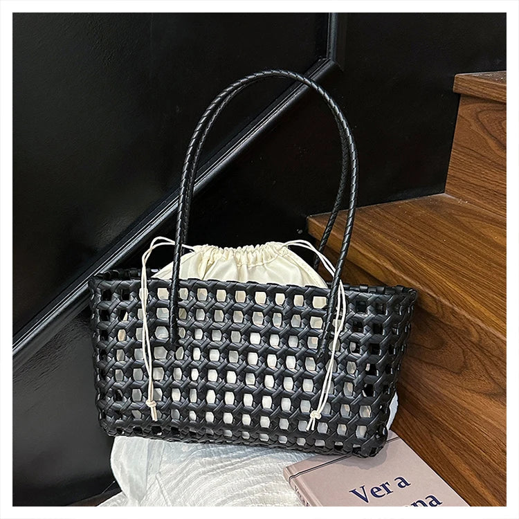 Handwoven Straw Tote Shoulder Bag