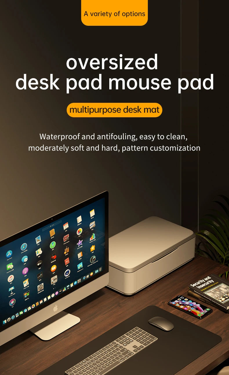 Waterproof Leather Desk Pad for Keyboard & Mouse