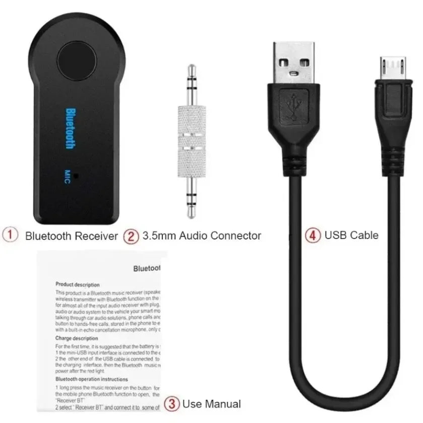 XIKCU Bluetooth Audio Adapter Receiver Stereo 3.5mm