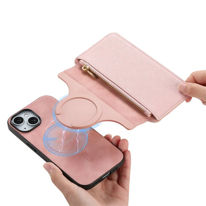 2 in 1 Magnetic Leather Wallet Case For iPhone