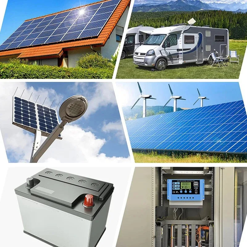 LCD Solar Charge Controller with Dual USB Output