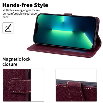 Leather Wallet Flip Case For Redmi 12 4G Cover Protector