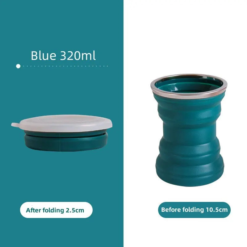 Portable Silicone Foldable Travel Cup with Lanyard