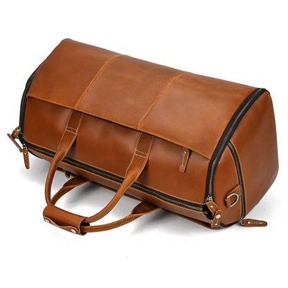 Crazy Horse Leather Travel Bag for Suits