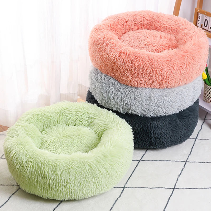 Calming Plush Donut Pet Bed