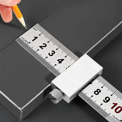 Precision Woodworking Positioning Ruler with Limit Block