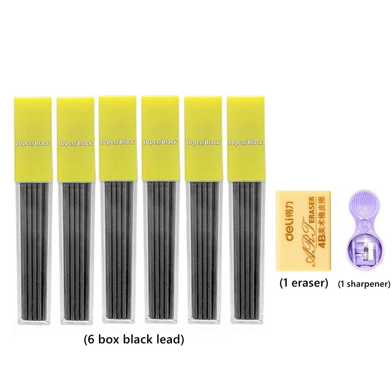 2.0mm Mechanical Pencil Set with 2B Leads & Sharpener