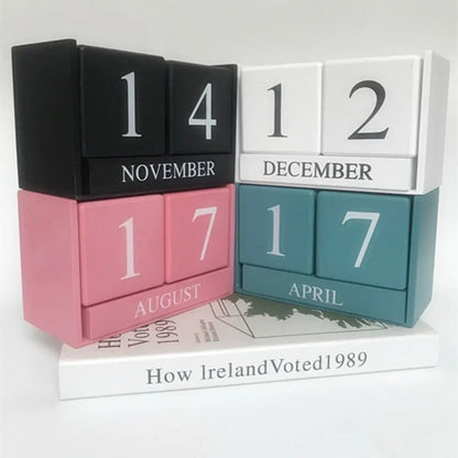 MDF Wooden Perpetual Calendar Block