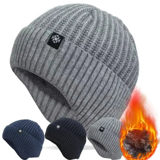 Men’s Winter Knitted Peaked Hat & Neck Warmer Set