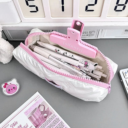 Pink Bow Pencil Case with Large Capacity Storage