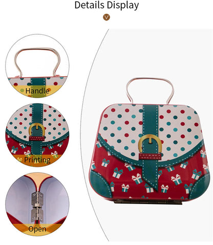 Christmas Handbag-Shaped Tin Storage Box