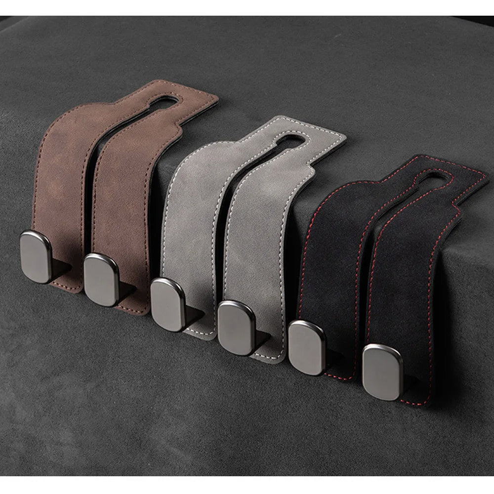 2 in 1 Car Premium Suede Hanging Dual Hook