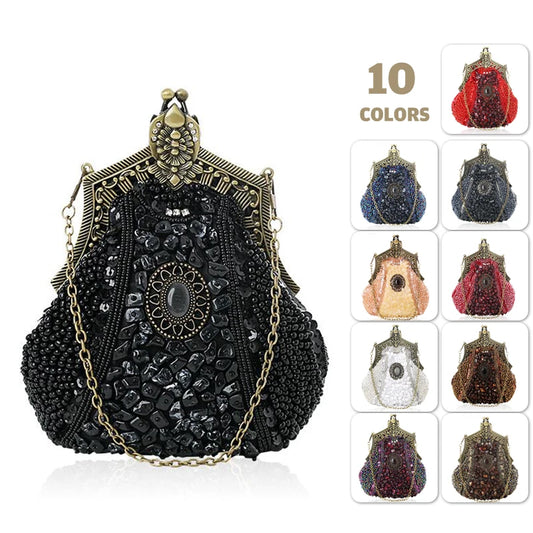Vintage Beaded Evening Clutch Bag