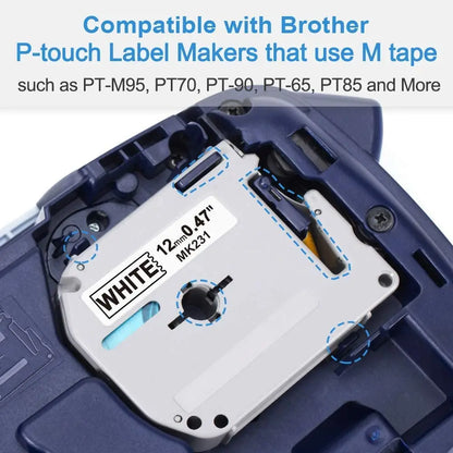 Compatible Brother M Label Tape – 9mm & 12mm for P-touch Label Makers