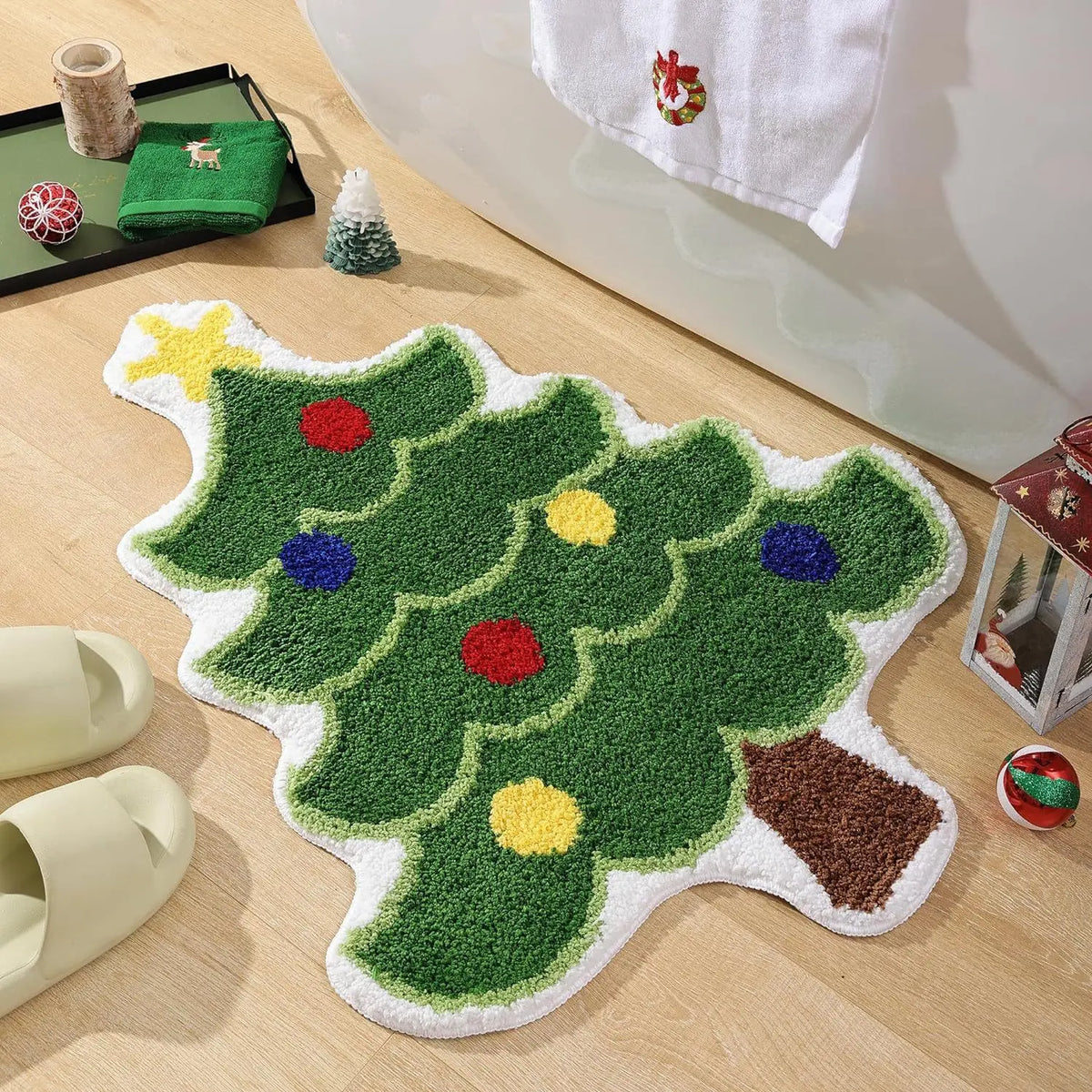 Christmas Tree-Shaped Floor Mat