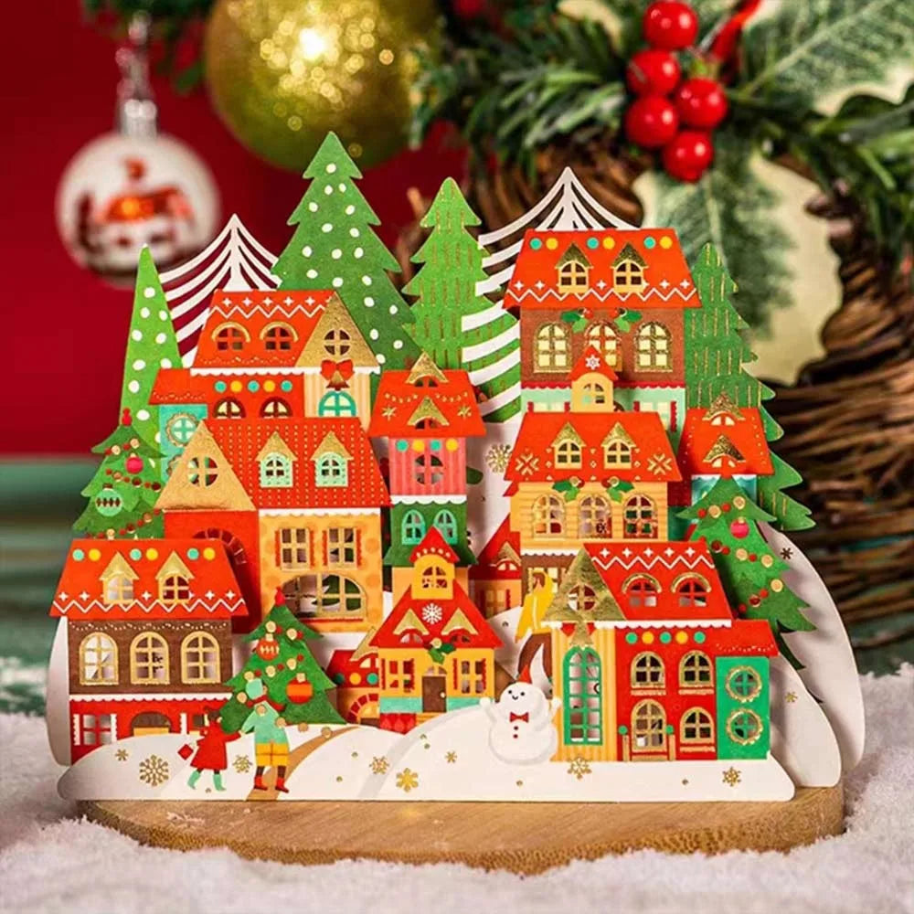 3D Pop-Up Christmas Greeting Card with Envelope