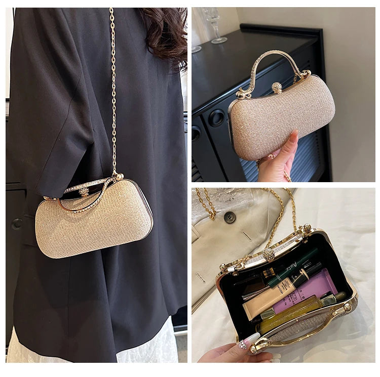Crystal Studded Barrel Evening Bag