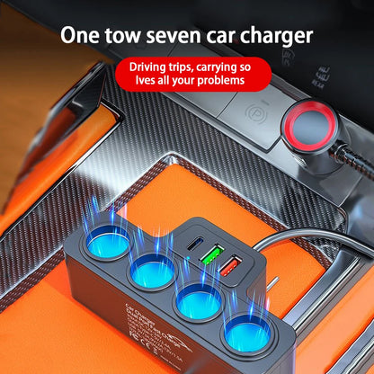 120W 4-Port Car Charging Adapter