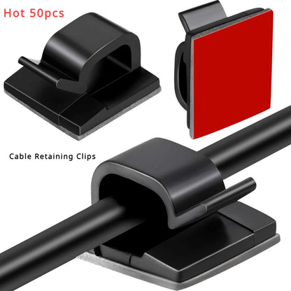 Adhesive Cable Holder Clips – Self-Stick Wire Management Organisers