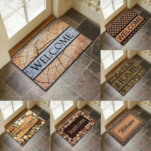 Welcome Door Mat Non-Slip Entryway Rug