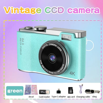 4K Digital Camera with 48MP Autofocus & 64GB SD Card